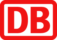 The 'DB' logo of Deutsche Bahn.